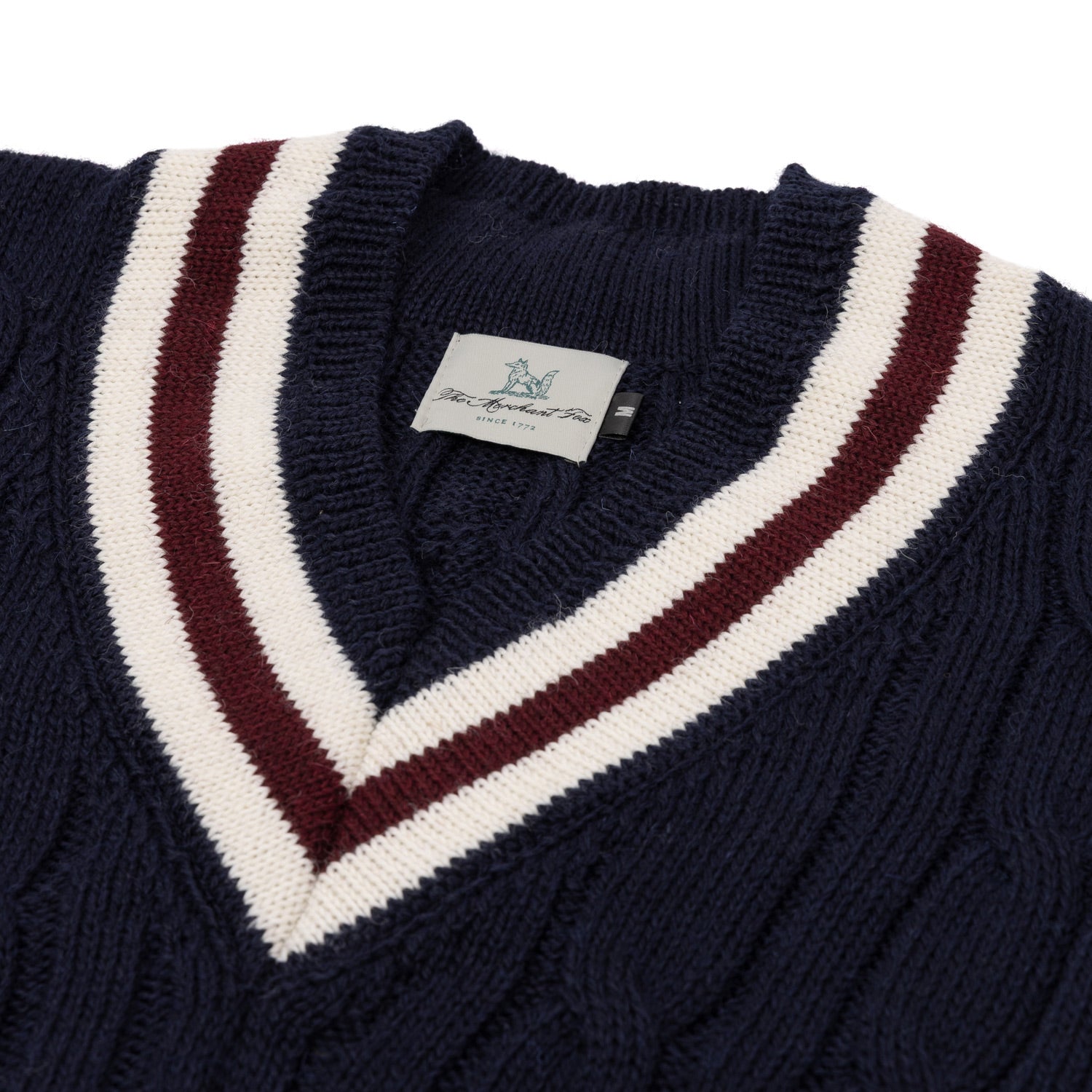 Fox Brothers x MJ: Original Cricket Pullover "Fox Cricket Club" aus britischer Wolle